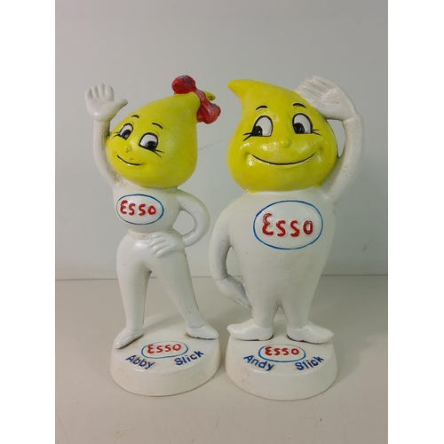 134 - Cast metal Esso figure money boxes ' Mr & Mrs Drip'