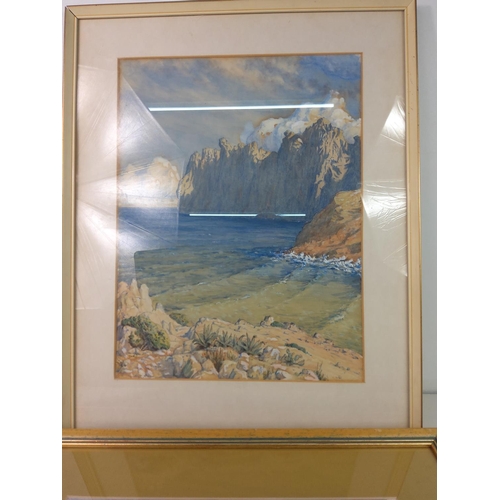 64 - Framed watercolour by Janet Thorndike, a print of a circus painting by Dame Laura Knight and 2 other... 