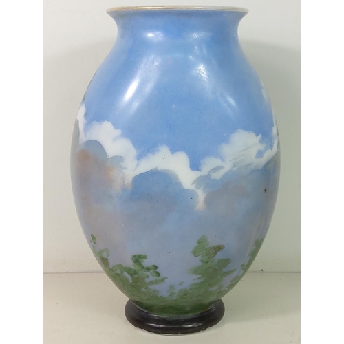 545 - Antique painted milk glass vase