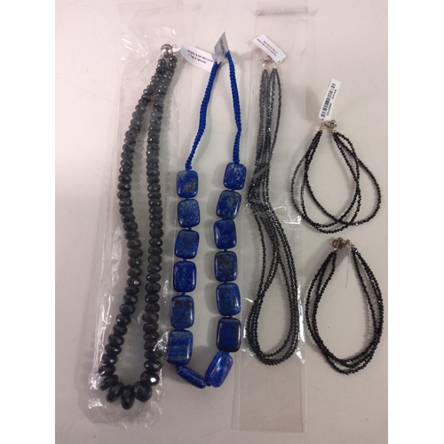 595 - 3 stone necklaces and 2 stone set bracelets