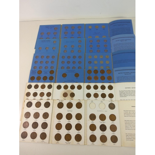 Large qty of coin collectors albums, most with contents