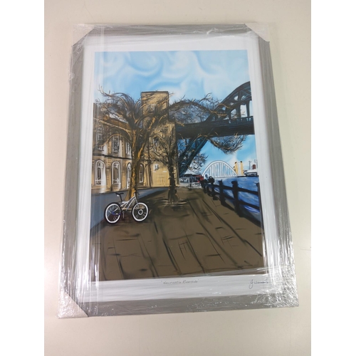 40 - Framed limited edition print 'Newcastle Riverside' 93/100, 41.5cms x 57.5cms