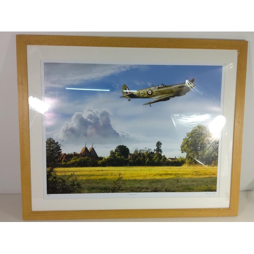 57 - Framed limited edition print 'Flying Low' 12/25 by Steve Crisp, 87.5cms x 71cms