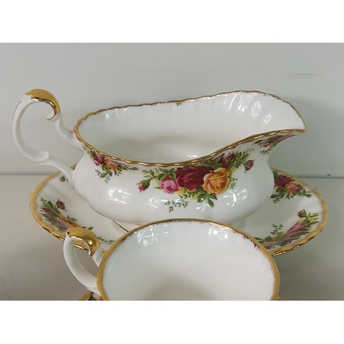 298 - Royal Albert Old Country Roses 6 cups and saucers and a gravy boat and saucer