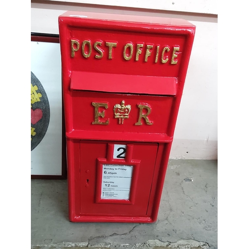 199 - Reproduction metal post box, 30cms x 65cms x 40cms