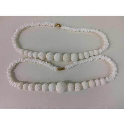 308 - 2 white coral necklaces