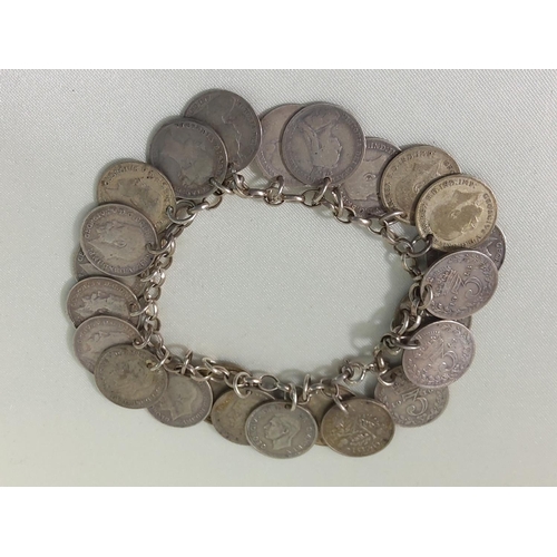 318 - Vintage coin bracelet