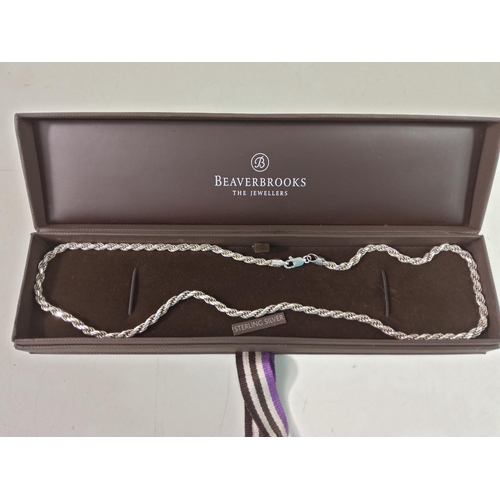 320 - Beaverbrook cased ladies 925 silver necklace, 23.8g