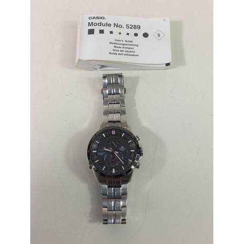 327 - Gents Casio Edifice Red Bull Edition solar powered watch with manual.  RRP £400+