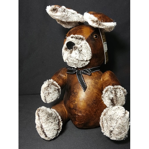 182 - Faux leather novelty rabbit doorstop