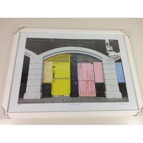 192 - 4 x limited edition framed prints 'Brighton doors' 92/100 (56.5cms x 41cms) 'Stoodley Pike' 98/100 (... 