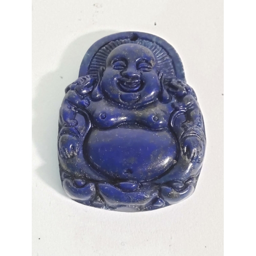 299 - 2 Blue lapis stone amulets