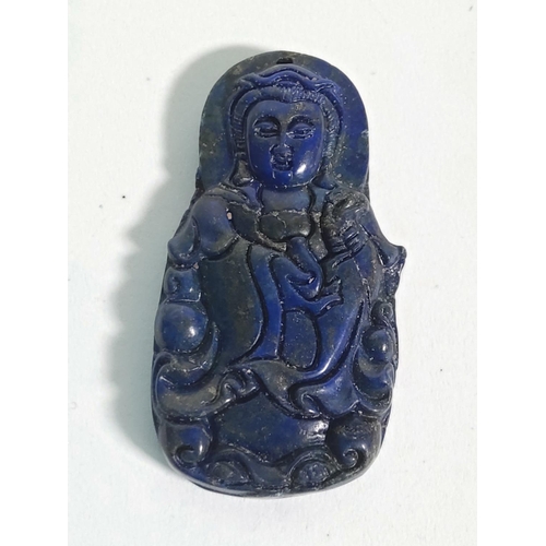 299 - 2 Blue lapis stone amulets