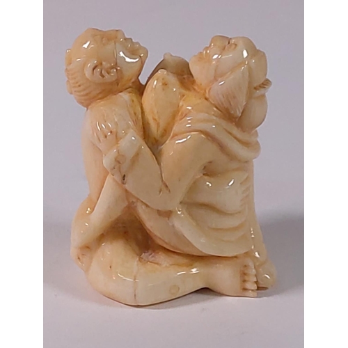 367 - Oriental carved bone erotic figure