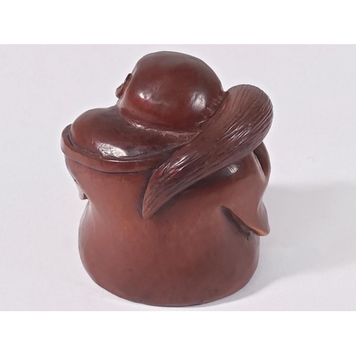 274 - Carved wooden signed netsuke