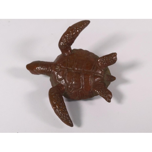 280 - Oriental cast bronze turtle