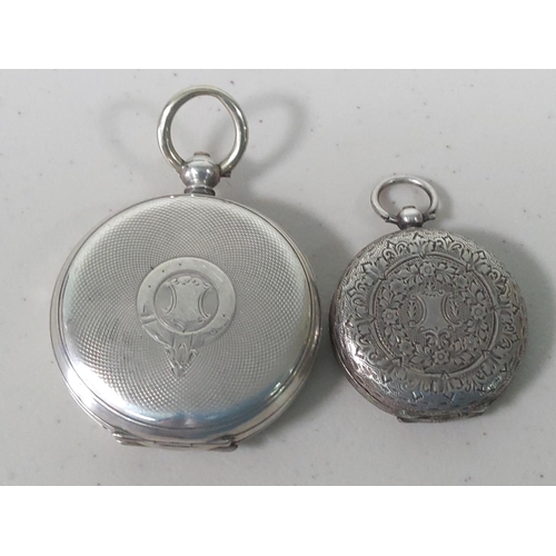 379 - Silver fob watch and silver pocket watch