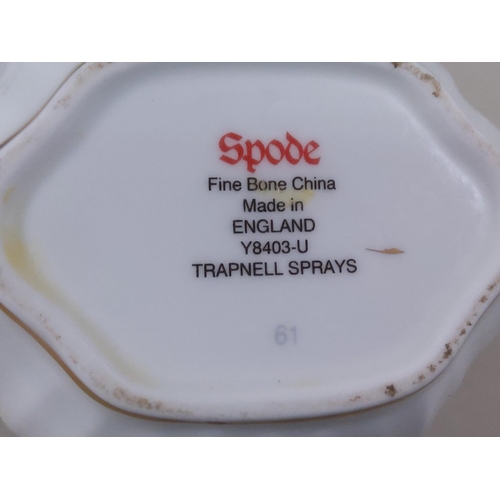 58 - Box of Spode, tea and dinner ware in Trapnell Sprays pattern