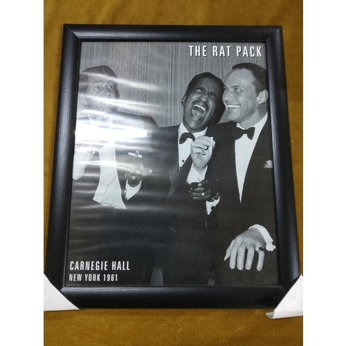 252 - 2 Framed prints of a dancing couple and 'The Rat Pack', largest 92cms x 54cms