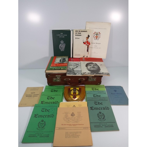 67 - Case with military ephemera, plaque etc