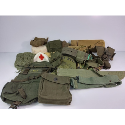 2 - Box of military webbing and accessories