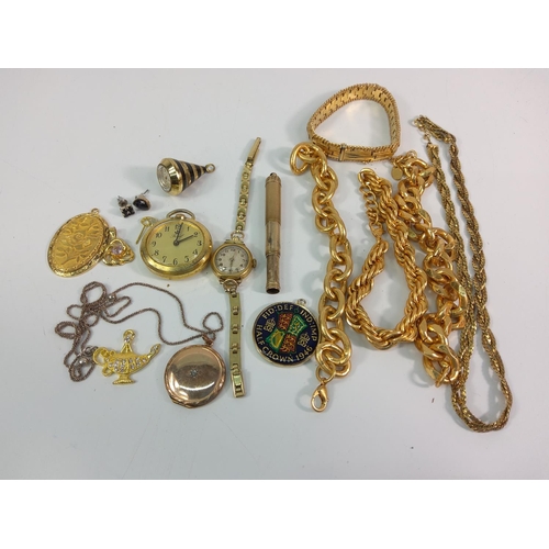 410 - Bag of jewellery etc