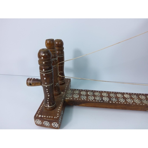 124 - Inlaid scratch built model of a Charkha spinning wheel