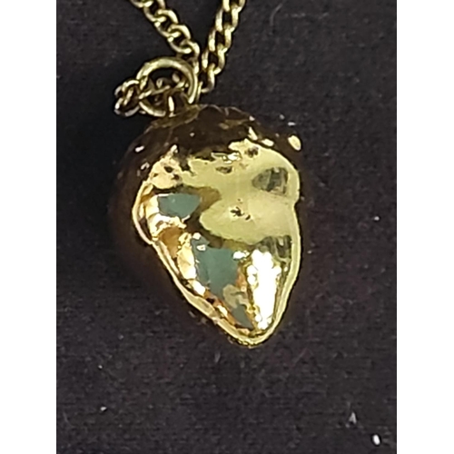 326 - Gold dipped acorn pendant on chain