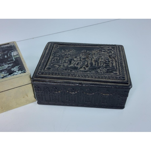 108 - Metal box, metal cased box and a wooden box