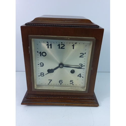 91 - 1940's Mahogany cased mantel clock