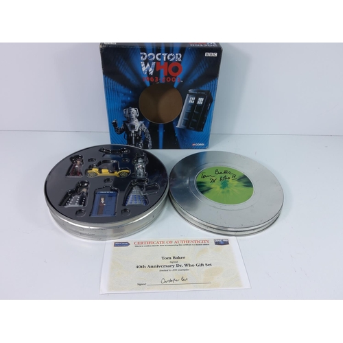 95 - Doctor Who collectable including autographed Tom Baker set with certificate of authenticity