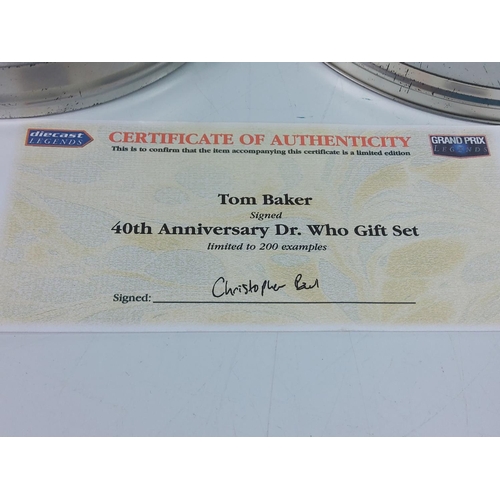 95 - Doctor Who collectable including autographed Tom Baker set with certificate of authenticity