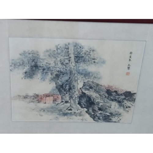 35 - 3 20th Century Chinese gouache paintings by Hong Yuqin all signed and inscribed, largest being 124cm... 