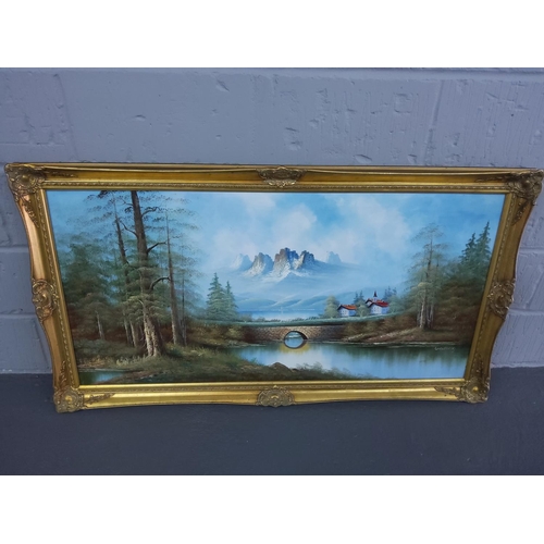 37 - Large gilt framed oil on canvas signed Dalhart Windberg, 135cms x 74cms