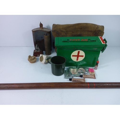 28 - Military first aid kit, uniform, canteen etc