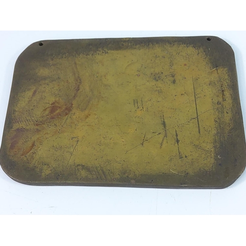 352 - Vintage brass plaque