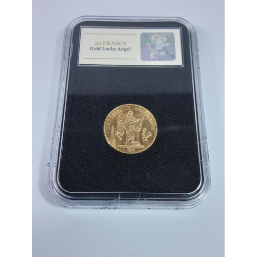 346 - Cased gold Luck Angel coin 6.45g with papers