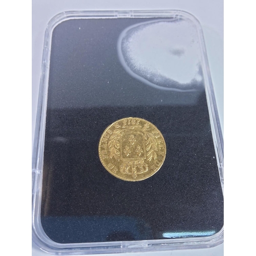 347 - Cased gold 20 franc coin Louis 18th 6,45g with papers