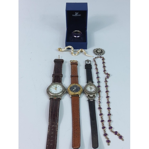 390 - Watches (no particular brand), ring, brooch, necklace etc