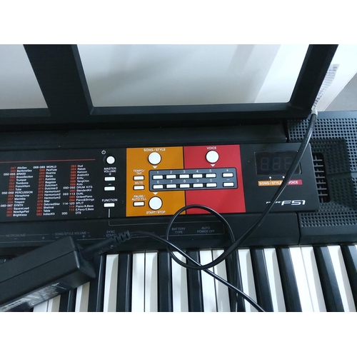 41 - Yamaha PSRF51 electronic keyboard on stand