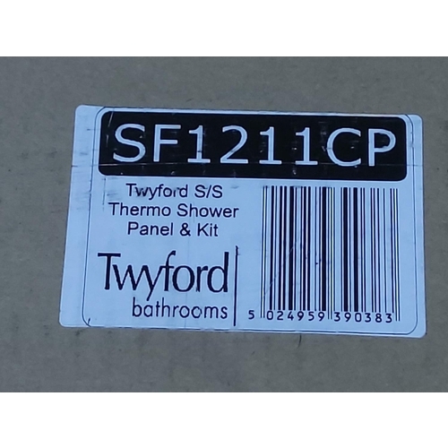 25 - 6 x new and boxed Twyford stainless steel thermo shower panel and kit Model SF1211CP