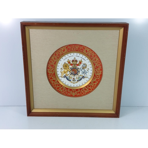 101 - Mounted Crown Derby 1953 Royal commemorative plate, 44cms x 44cms