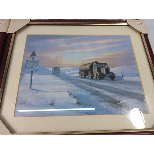 128 - 6 framed tram pictures, 41cms x 33cms