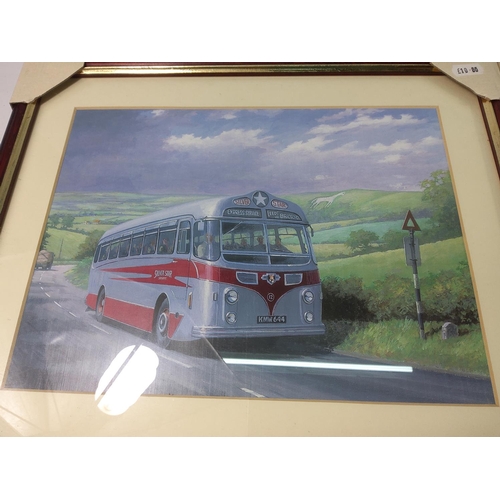 128 - 6 framed tram pictures, 41cms x 33cms