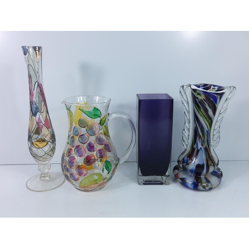 146 - End of Day glass vase and 3 others