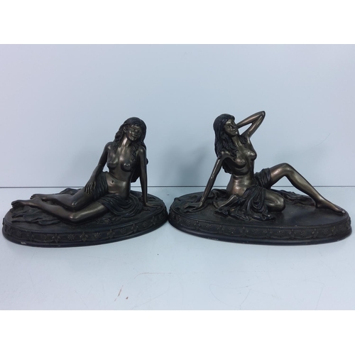 151 - 2 cold cast semi nude figures