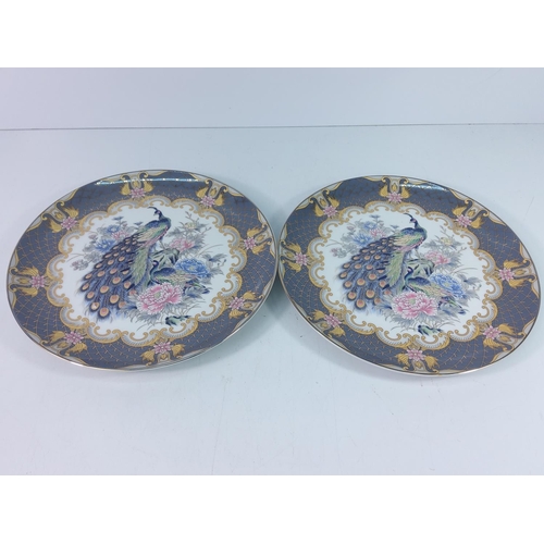 178 - 2 peacock decorated plates