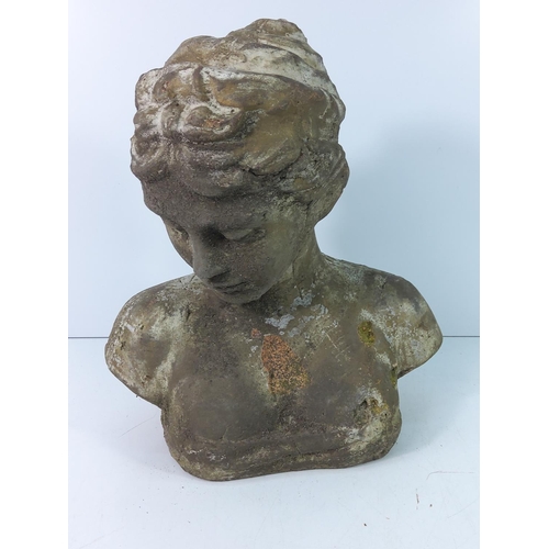 179 - Terracotta bust of a lady, approx 46cms in height