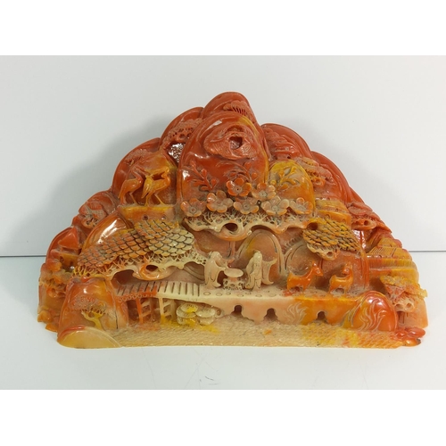 216 - Oriental carved stone sculpture