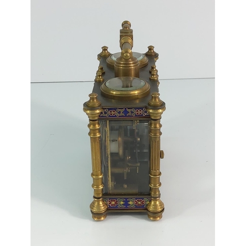 288 - Enamel double clock and barometer set